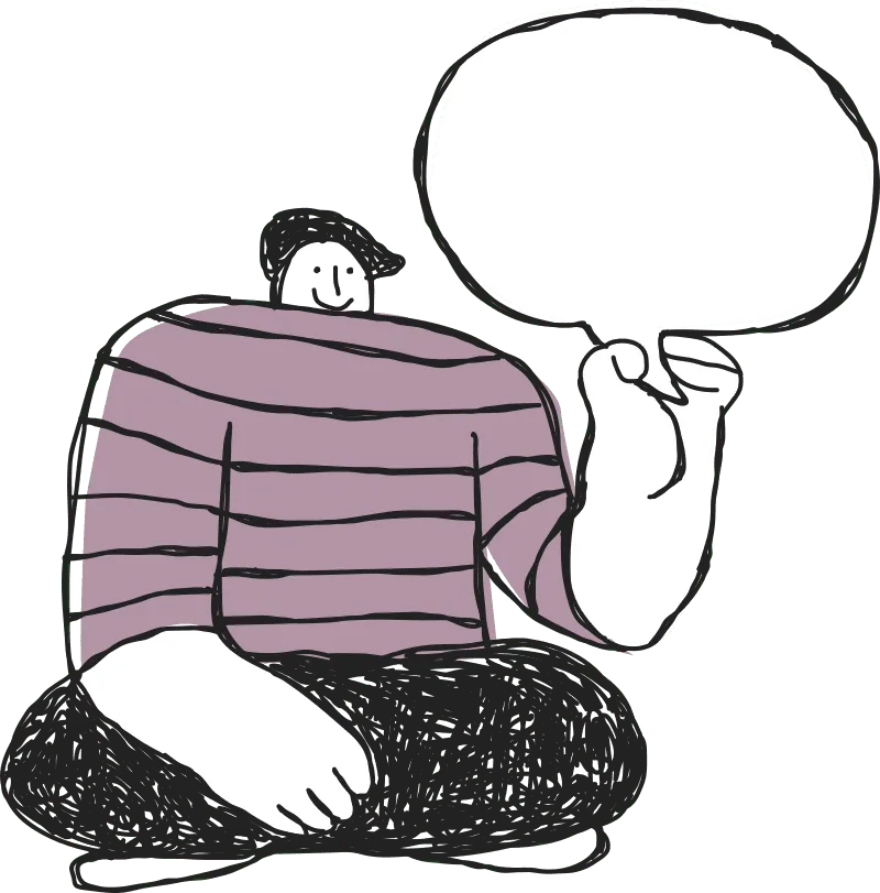 Illustration: Person mit Sprechblase