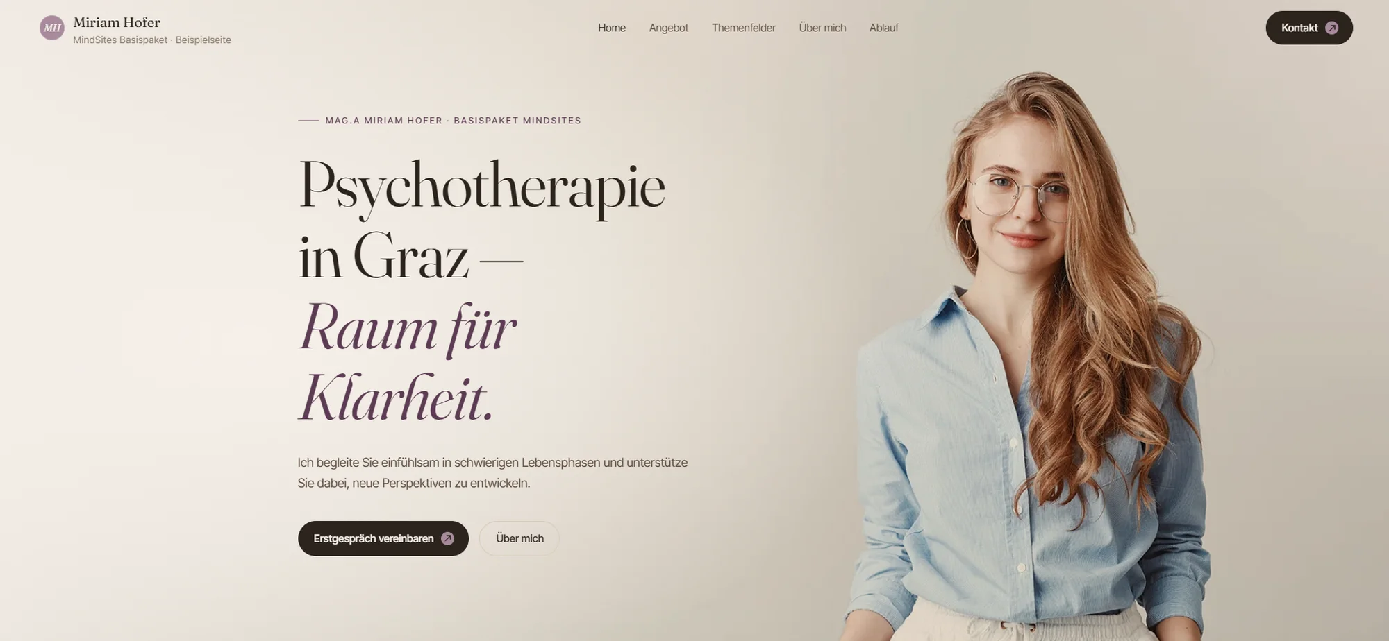 Beispiel: Basispaket – Onepager