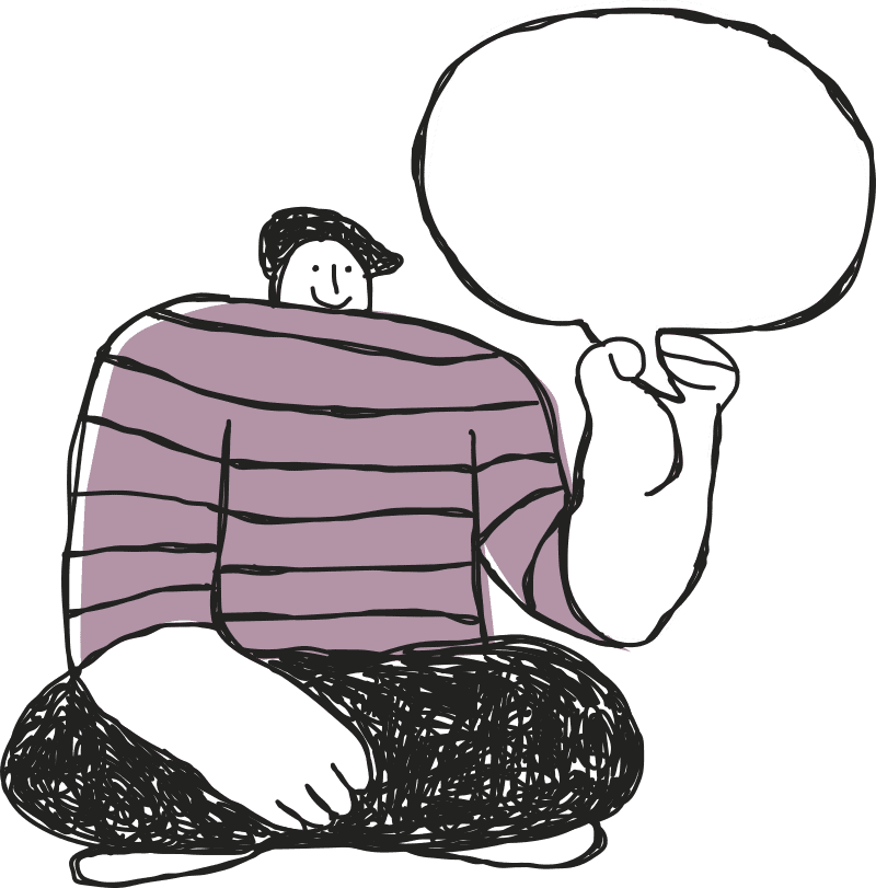Illustration: Person mit Sprechblase